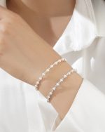 بنگل دوقلو مروارید و کریستال Elente – مدل Grace Twin