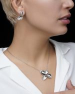 نیم ست چهار پر نگین دار