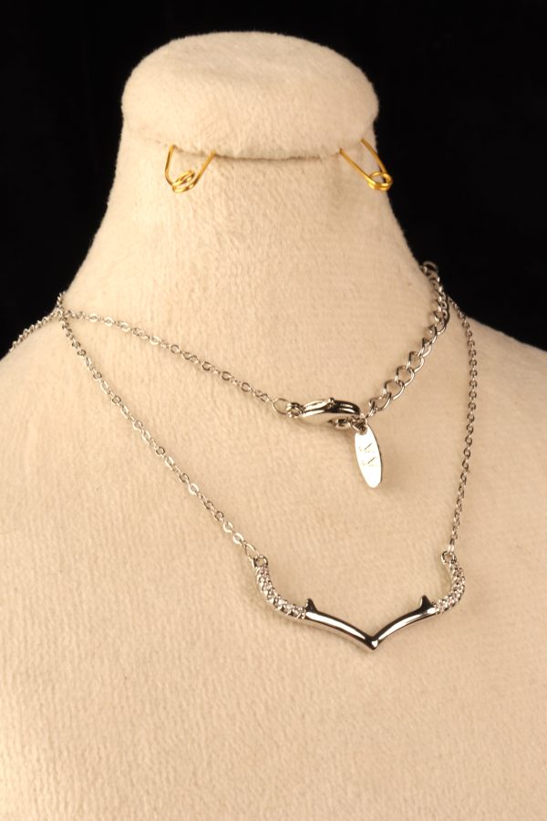 گردنبند پلاک ثابت شاخ گوزن نگین دار - تصویر 2