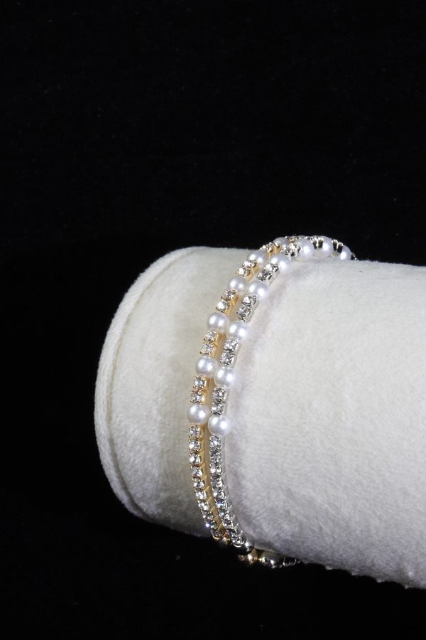 بنگل دوقلو مروارید و کریستال Elente – مدل Grace Twin - تصویر 3