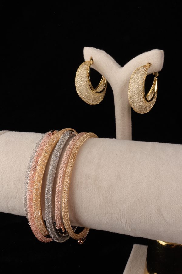 بنگل سه‌قلو طوری Elente – Elente Mesh Trio Bangle - تصویر 3